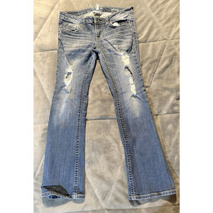 REFUGE RUNWAY Jeans Everyday Boot Low Rise Distressed Whiskered Casual Size 8S